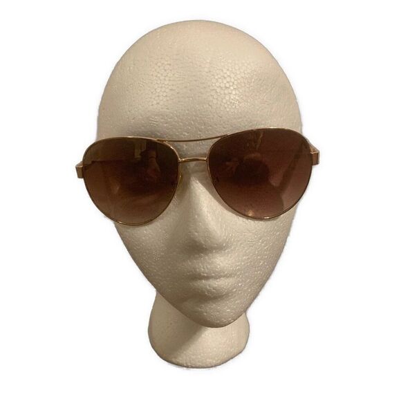 Jessica Simpson Womens Gold Frame Brown Lens Aviator Sunglasses #29 - Picture 1 of 5